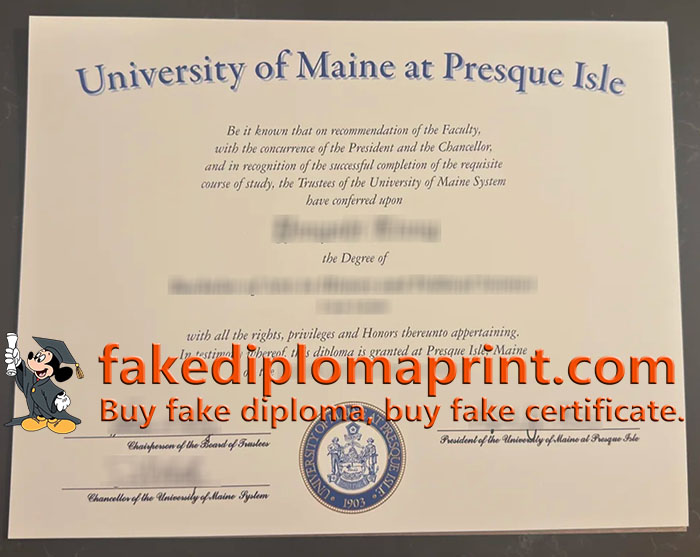 University of Maine at Presque Isle diploma